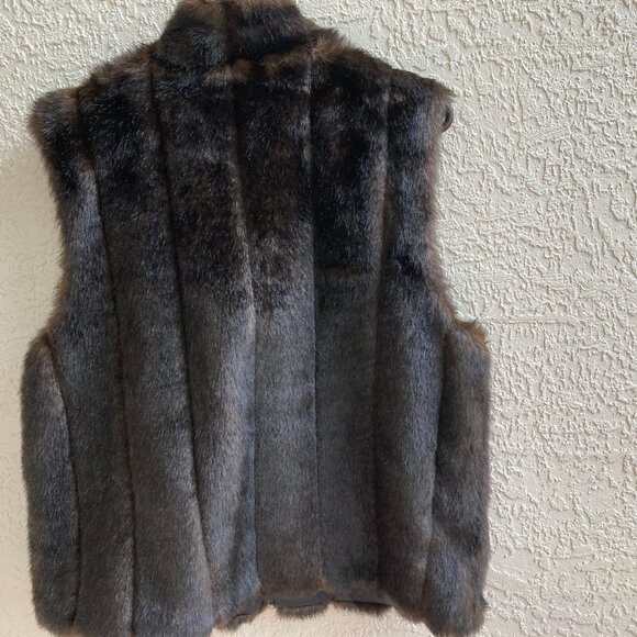 Faux Mink Vest Jacket Sz L Full Zip Heavy Coat Vest Reversible NWT - Picture 9 of 13